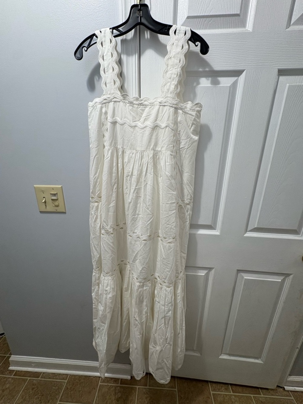 Loeffler Randall Alison White Camisole Maxi Dress Size Medium NWT - Picture 2 of 5